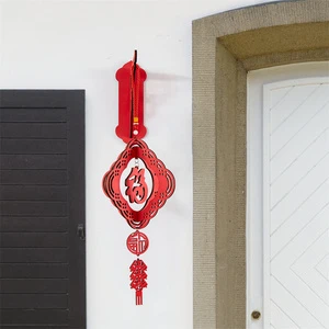 Low Price Chinese New Year Spring Festival Home Wall Red Pendant Wooden Artistic Decoration for Good Luck