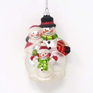 Wholesale Best Selling Christmas Products 2024 Cute Snowman Family Hug Gift Box Ornaments