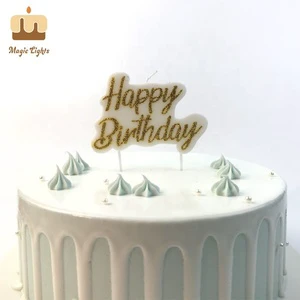 Unique Home Happy Birthday Party Art Candles for Adults-Paraffin Wax Handmade Gold/Silver/Pink