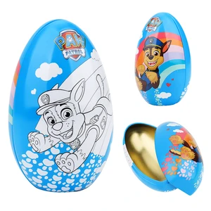 Wholesale Custom Printed Eco-friendly Easter Egg Shaped Tinplate Cookie Chocolate Candy Packing Kid Gift Box Container