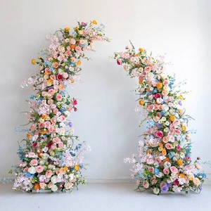Silk Preserved Artificial Flowers Realistic Horn Floral Arch Elegant Floral Layout New Year Centerpieces for Wedding Table