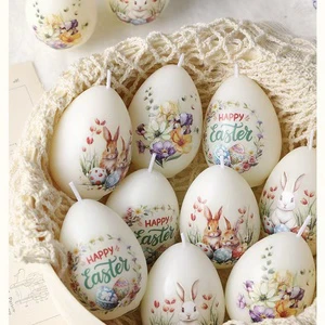 Easter Egg Scented Candle with Cartoon Prints, Home Decoration & Gift