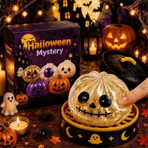 Halloween Squishy Toys Pumpkin Skeleton Ghost Eyeball Stress Relief Squeeze Toy