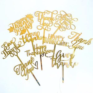 Acrylic Reusable Eco-Friendly Thanksgiving Cake Toppers-Directly Supplied by Manufacturer Happy Thanksgiving Decorations