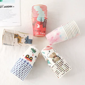 Cartoon Colorful Party Paper Cup Supplies Children's Day Birthday Dinner Disposable Birthday Party Tableware Supplies
