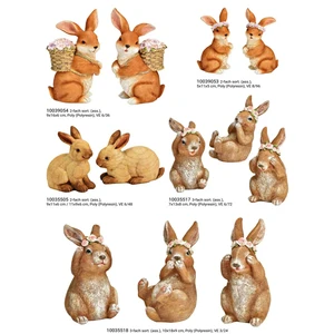 Easter Decorations European Cute Resurrected Rabbit Resin Decoration Home Tabletop Decoration Easter Gift