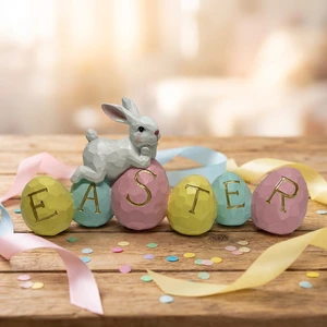 Custom Resin Easter Rabbit Egg Statue OEM Sculpted Figurine for Home Decor Brands and Gift Retailers