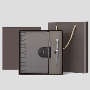 2025 Promotional Father's Day Gift Sets PU Leather A5 Notebook Diary and Metal Pen Thermos Cup Custom Logo Business Gift Sets