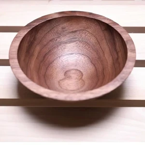 Eco-Friendly Small Walnut Wood Oval Bowls Polished Candle Vessels Love Style Agate Bowl Chinese New Year SANIYA HANDICRAFT 50pcs