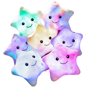 New Arrival Colorful Glowing Up Star Pillow Stuffed Doll Home Decoration Valentine's Gift Plush Led Light Up Star Doll Cushion