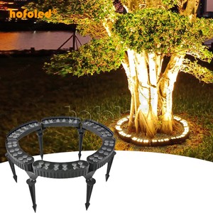 Modern Landscape Tree Ring Light Warm White Coconut Garden Uplight RGB Color Changing Decor Lamp Outdoor Palm LED Hug Tree Light