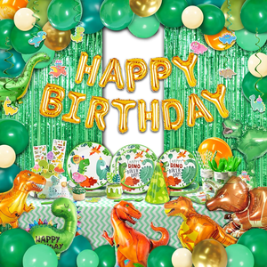 Dinosaur Birthday Party Decorations Set for Boys Kids Party Supplies Balloons Banner Tableware Bulk Wholesale