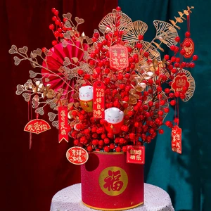 New Arrival Vietnamese New Year Flower Decor 2025 Chineses Spring Festival Eve Party Lunar New Year Flower Pot for Home Office