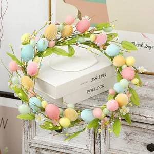 2026 New Product Easter Egg Resurrection Egg Wreath Hanging Decoration for Valentine's Day Easter Home Window and Door Decor