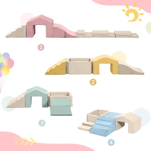 Preschool Kids Soft Play Equipment Sets Climbing Blocks Toddler Merry Go Round Indoor Playground Soft Play Equipment Sets