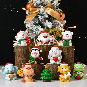 Creative Cartoon Bear Animal Figurine Christmas Home Office Decoration Children's Gift