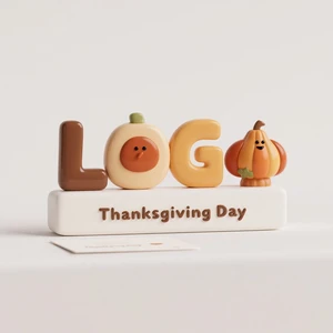 Branded Thanksgiving Gift Set - 3D Hand-Painted Ceramic with Your Logo, Corporate Holiday Collection & Custom Appreciation