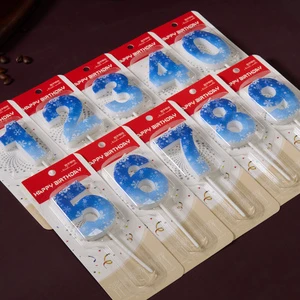 Wholesale Colorful Themed 0-9 Custom Pattern Smokeless Handmade Birthday & New Year Number Candles for Cake