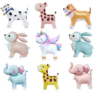 New Standing Animal Balloon Aluminum Film Pulling Cartoon Balloon Children's Boys and Girls Birthday Party Decoration