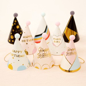 Wholesale Children Adult First Birthday Party Baby Party Supplies Hair Ball Birthday Paper Hats