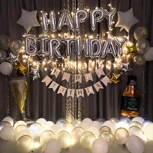 Birthday Party Decorations Balloons Banner Set With Aluminum Foil Balloons Latex Balloons for Kids Adult Birthday Party