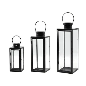 Three Sizes Metal Candle Lantern With Handle For Indoor Home Decoration And Outdoor Garden For Night Light Pathway