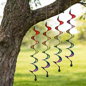 Wholesale Foldable Colorful Rotating Windmill Streamers For Children's Outdoor Garden Hanging Decorations