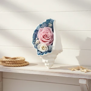 Preserved Flower Sea Shell Ornament Cross-Border Valentine's Day Creative Birthday Gift Preserved Flower Gift Box