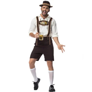 Men's Adult Traditional German Bavarian Beer Oktoberfest Costume Jumpsuit Pants for Halloween Party TV & Movie Theme Polyester