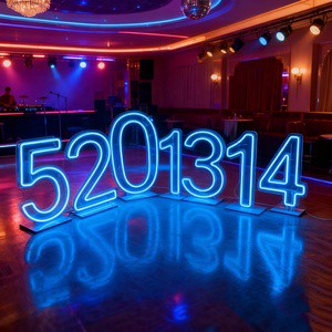 Free Design Number Neon Sign With Stand Custom Stand Number 0-9 Neon Sign For Freestanding Table Decor
