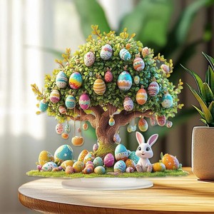Wholesale Easter Decoration Resurrection Egg Bunny 2D Acrylic Craft Home Living Entryway Desktop Ornament Holiday Decoration