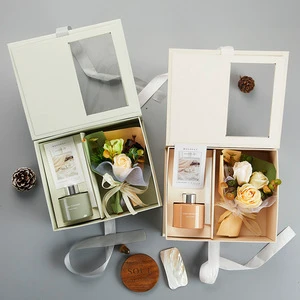 H55 P Valentine's Day Gift Aroma Reed Diffuser Candle Set With Custom Package Box
