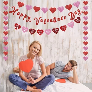 Romantic Glitter Happy Valentine Day Bunting