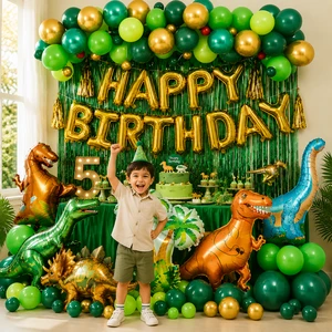 Happy Birthday Balloons Dinosaur Themed Party Decoration Birthday Party Supplies Baby Shower Kids Birthday Decoration