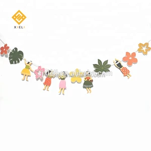 2023 New Products Ideas Hawaiian Luau Party Decoration Flamingo Supplies Aloha Banner Party Garland