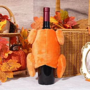 New Product Thanksgiving Harvest Festival Turkey Wine Bottle Cover Indoor Use Restaurant Holiday Decorations