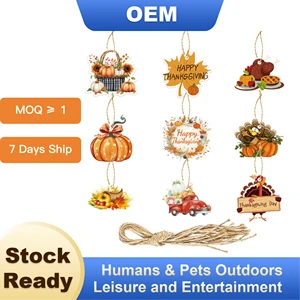 Thanksgiving Autumn Pumpkin Maple Leaf Turkey Hanging Decoration Set-Paper Lightweight Durable Party Ornaments
