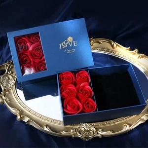Mothers Day Gifts Valentines Day Gift Luxury Elegant 6pcs Soap Rose Gift Box for Mother Sister Girl Friend