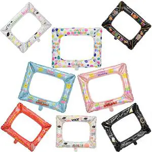 Wholesale Adult Photo Frame Aluminum Film Balloon Eco-Friendly Birthday with Colorful Scene Layout Party Atmosphere Decoration