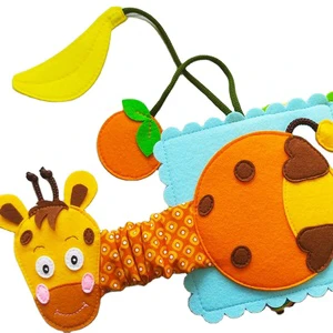 Christmas Thanksgiving Gift Montessori Educational Sensory Personalized Quiet Colorful Felt Giraffe Busy Book Customized Size