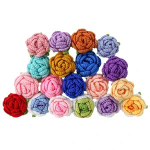 Artificial Crochet Flower Bouquet Handmade with Knitted Roses Designed for Mother's Day Valentine's Day Gifts Home Decoration