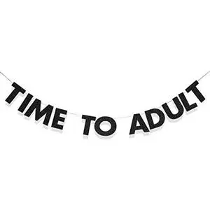 1 Pc Time to Adult Banner,18th Birthday Banner Decoration for Boys Girls Happy 18th Birthday Decorations Party Supplies Sign