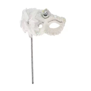 Halloween Electroplated Princess With Stick Holding Mask Masquerade Lady Mask Venice Mask