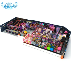 500 SQM Custom Children Kids Commercial Playground Equipment With Trampoline Ball Pit Slide For Kids Amusement Centers