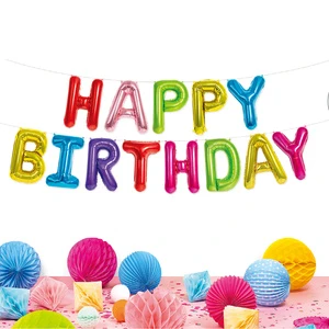 For Kids Adult Letter Balloons Party Decorations Aluminum Foil Balloons Colorful Happy Birthday 16 Inch Balloon Set