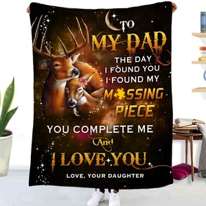 Best Daddy Ever Customized Photo Jacquard Blanket Dad's Personalized Memories Souvenir for Father's Day Printed Style Gift