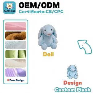 Custom Hot Selling Bunny Soft Stuffed Animal High Quality Easter Rabbit Long Ear Plush Toys Filled PP Cotton for Birthdays CPC