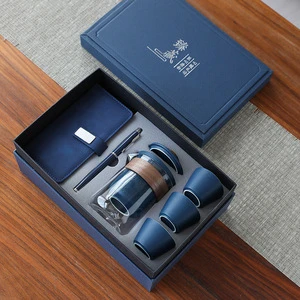 Corporate Anniversary Business Gift Set-Modern Chinese Style Ceramic Gift for Annual Meetings Clients Employees Father's Day Men