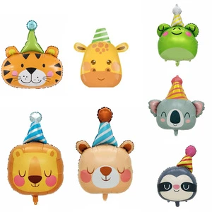 Wholesale Cartoon Cute Cap Animal Aluminum Flim Foil Balloon for Birthday Happy Birthday Party Supplies Decorations Balloons Toy