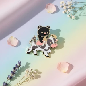 Bulk Painted Soft Enamel Animal-Themed Custom Metal Pins with Silk Screen Printing and Casting No Minimum Chinese New Year